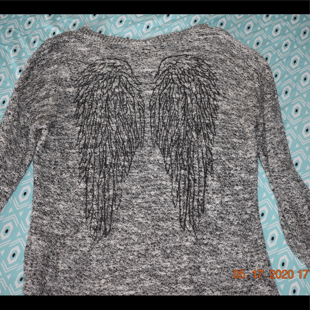 Gray and black sweater